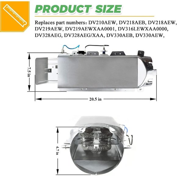 Dryer Heating Element Assembly AP4342351 | for Samsung & Kenmore Dryer Models - Picture 5 of 7